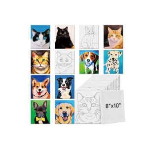 Pre-Drawn Cats & Dogs Canvas Painting Kit